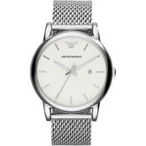 Emporio Armani Men’s Quartz Stainless Steel White Dial 41mm Watch AR1812